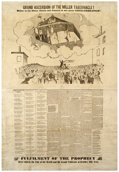 Grand Ascension of the Miller Tabernacle, Broadside depicting the End of the World, 1844 by American School